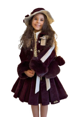 Bordo Queen Alcantara Kürk Çocuk Takımı