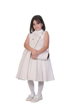 100 - Alcantara Kürk Çocuk (Mont - Elbise - Çanta)  Set Bordo - Görsel 5