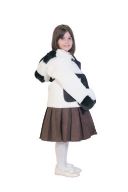Alternative view of Panda Queen Alcantara Kürk Çocuk Montu (Kuşaklı Kapüşonlu Cepli Kürk Mont)